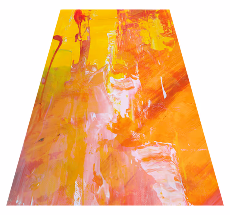 Textured vinyl rug in vibrant orange abstract design - TenStickers