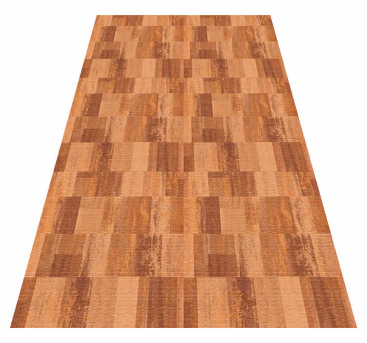 Textured vinyl rug in terracotta squares pattern - TenStickers