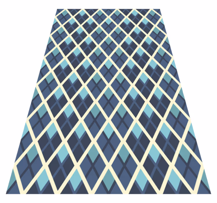 Textured vinyl rug with abstract colorful diamond design - TenStickers