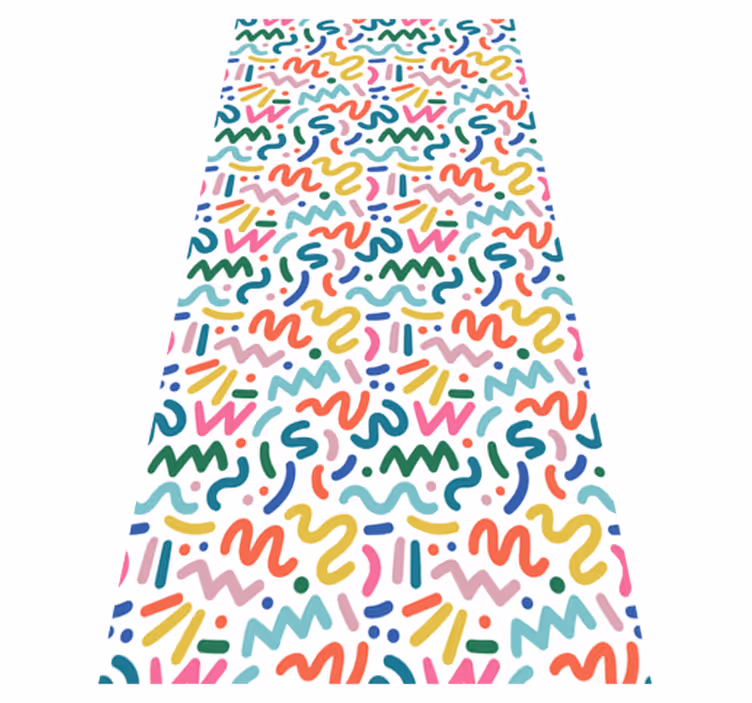 Textured vinyl rug in colorful abstract shapes - TenStickers