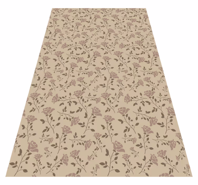 Vintage vinyl rug with brown vintage rose pattern - TenStickers