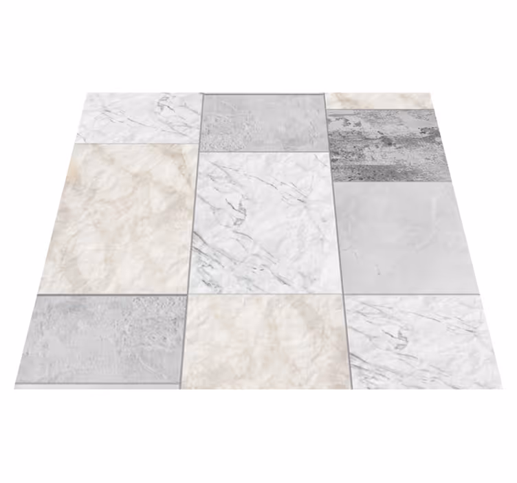 Textured vinyl rug with tile squares design - TenStickers