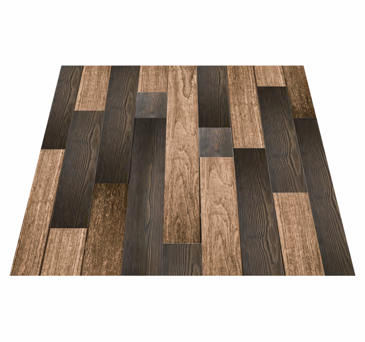 Textured vinyl rug with elegant wood designs - TenStickers
