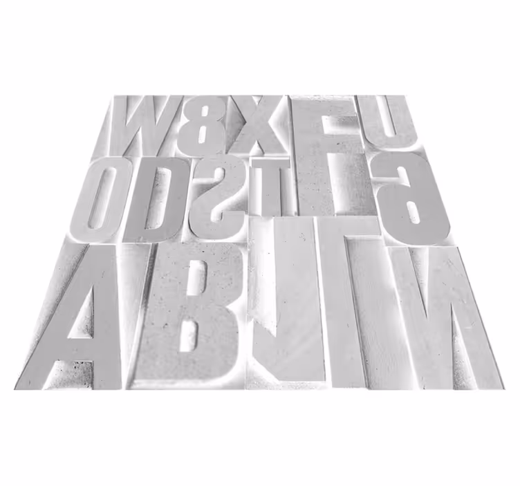 Custom vinyl rug 3d grey letters - TenStickers