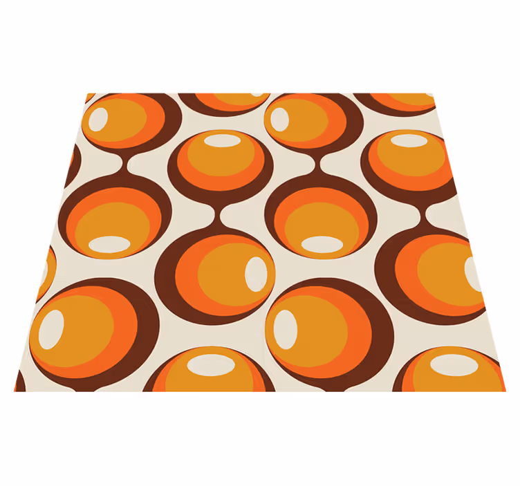 Vintage vinyl rug in 70's semi oblong shape - TenStickers