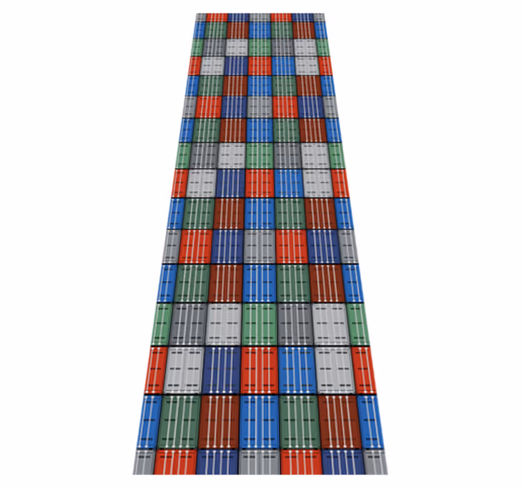 Vintage vinyl rug with dark metal storage boxes - TenStickers