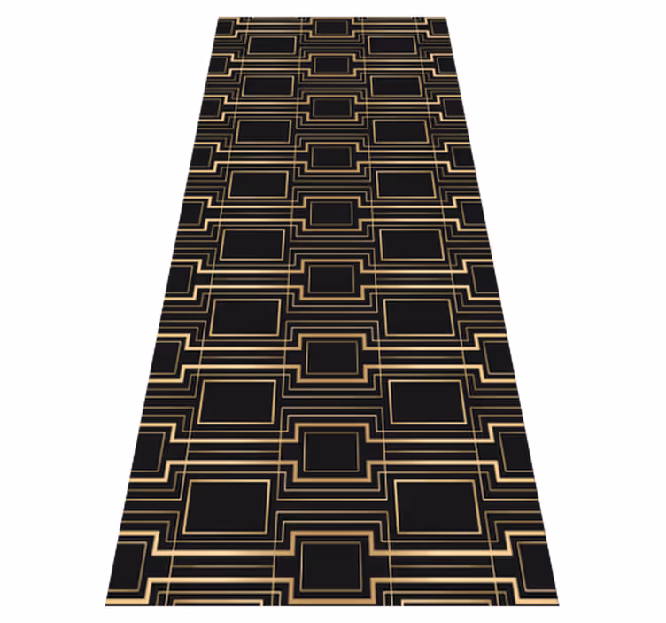 Vintage vinyl rug with gold frame art design - TenStickers