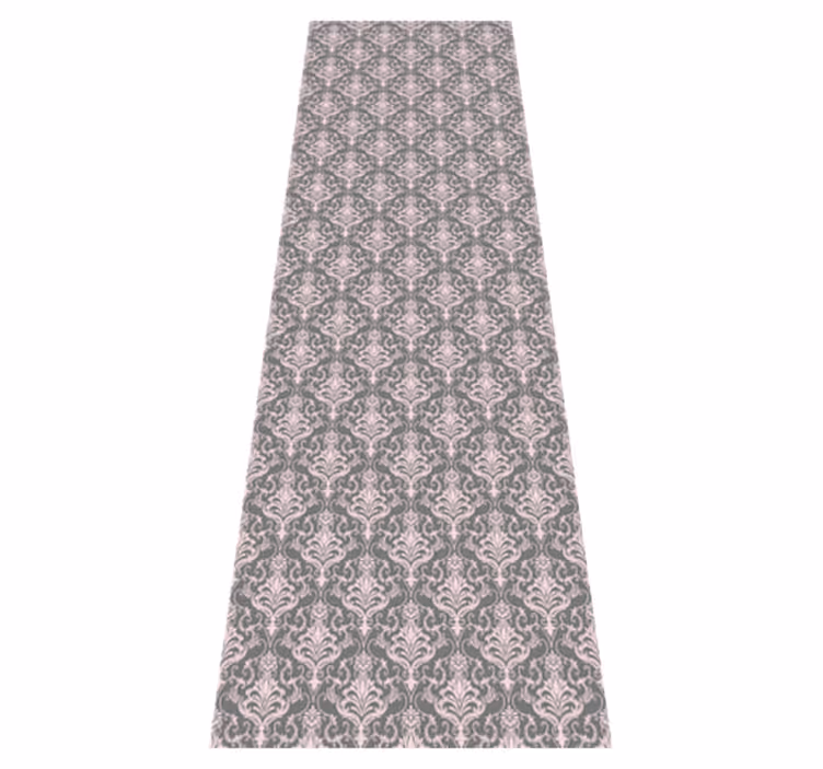 Vintage vinyl rug with dark gray and pink stripes - TenStickers