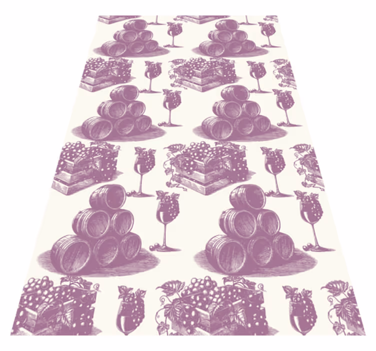 Vintage vinyl rug in french violet pattern - TenStickers