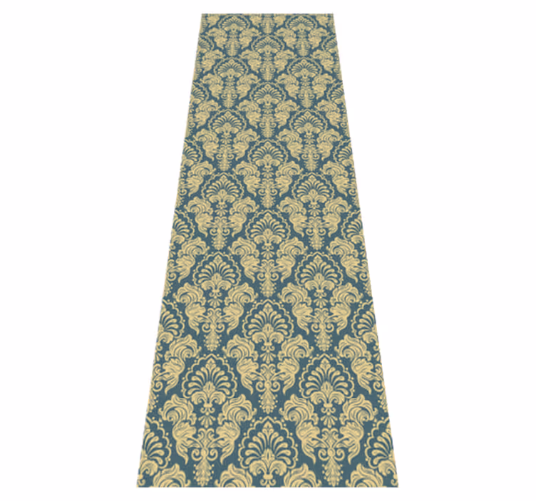 Vintage vinyl rug in turquoise and yellow pattern - TenStickers