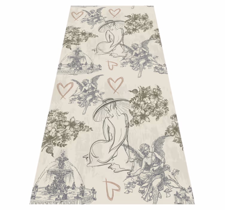 Vintage vinyl rug with classic french romantic design - TenStickers