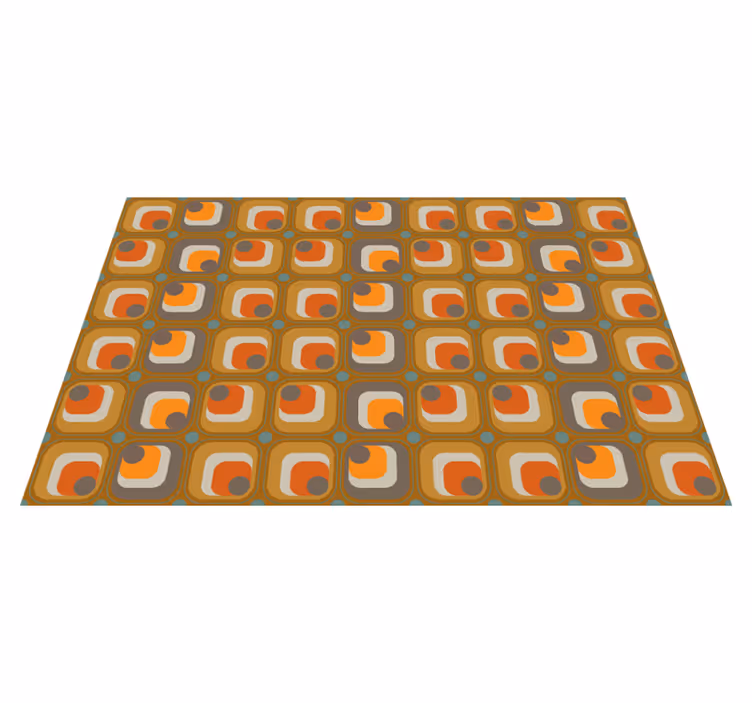 Vintage vinyl rug with 70s retro squares design - TenStickers