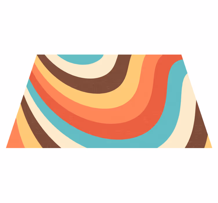 Vintage vinyl rug with a whimsical groovy design - TenStickers