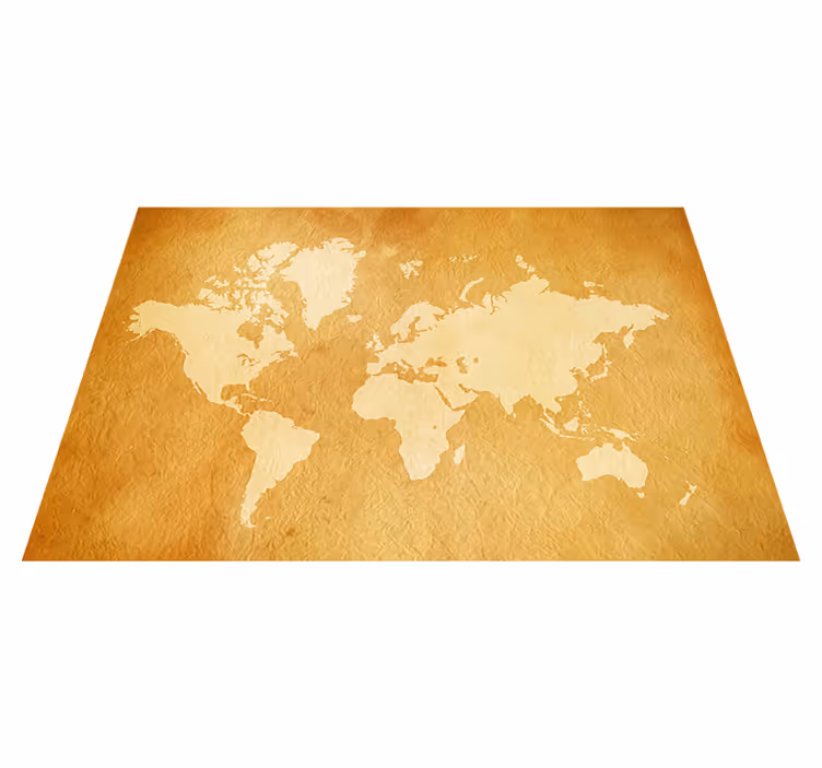 World map vinyl rug vintage world map mural - TenStickers