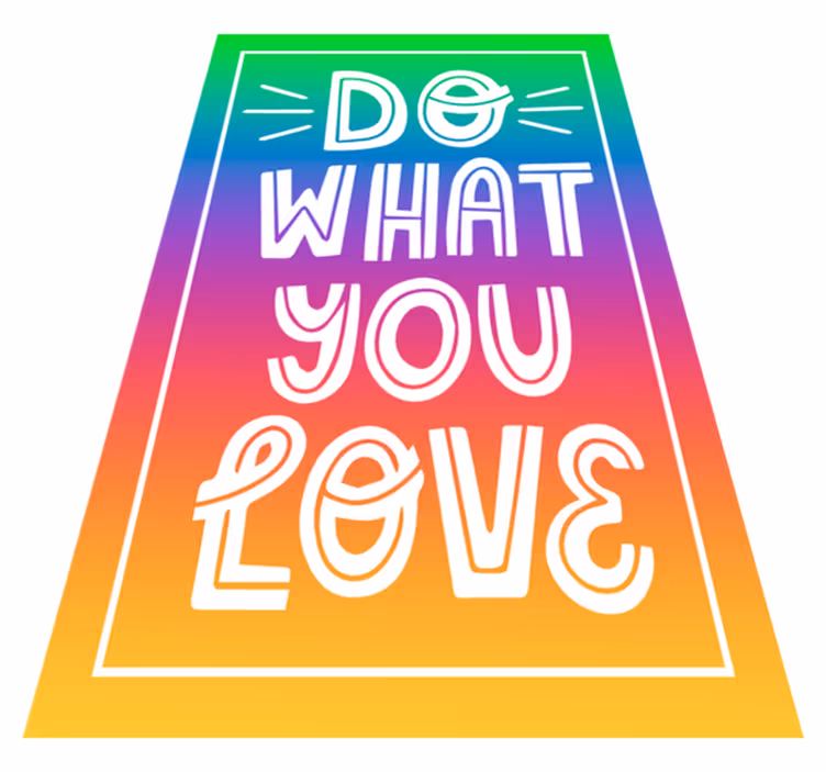 Custom vinyl rug rainbow colors with text - TenStickers