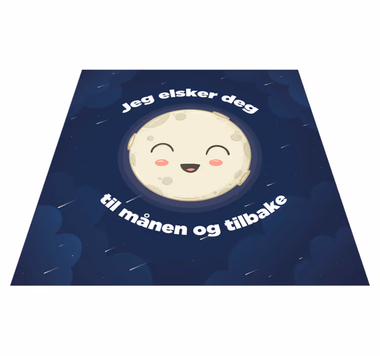 Custom vinyl rug i love you to the moon and back - TenStickers