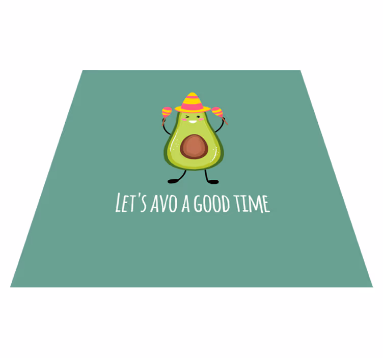Custom vinyl rug with a funny avocado quote - TenStickers