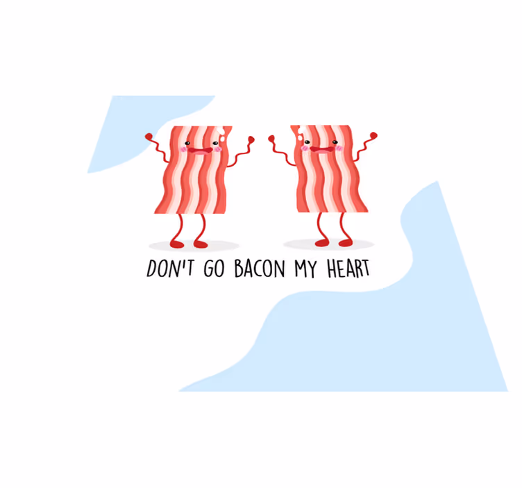 Custom vinyl rug with a funny bacon quote - TenStickers
