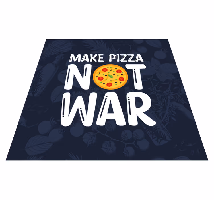 Custom vinyl rug fun quotes create pizza - TenStickers