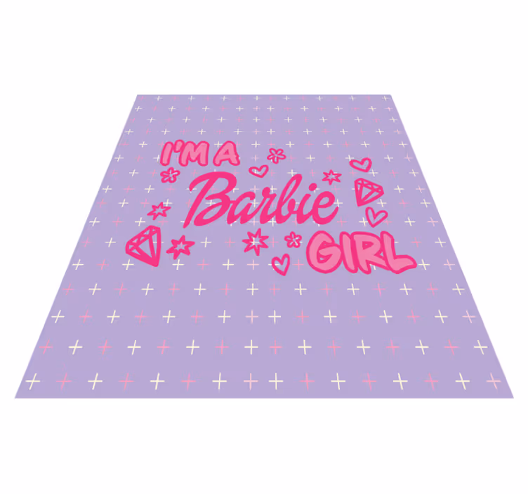 Custom vinyl rug i'm a barbie girl in a dream world - TenStickers