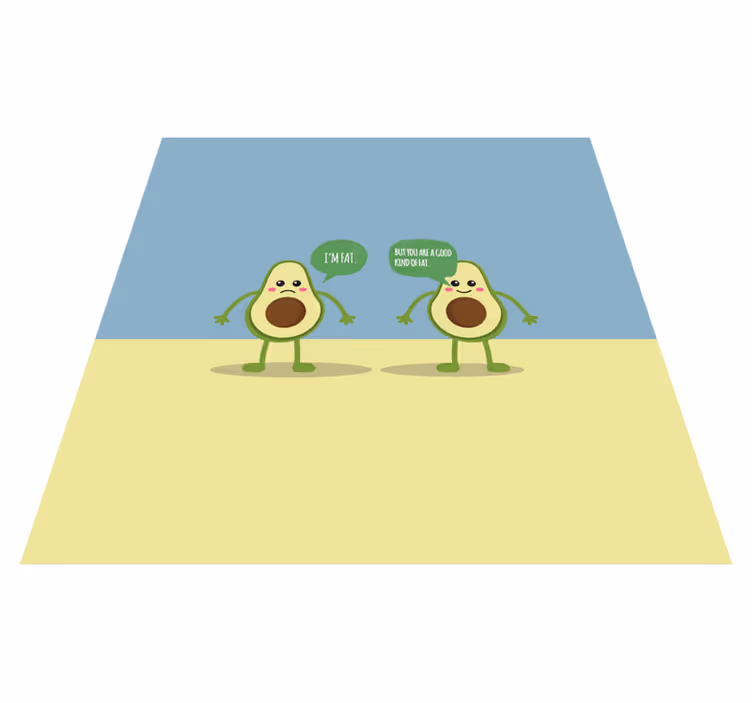 Custom vinyl rug avocado is the good fat - TenStickers