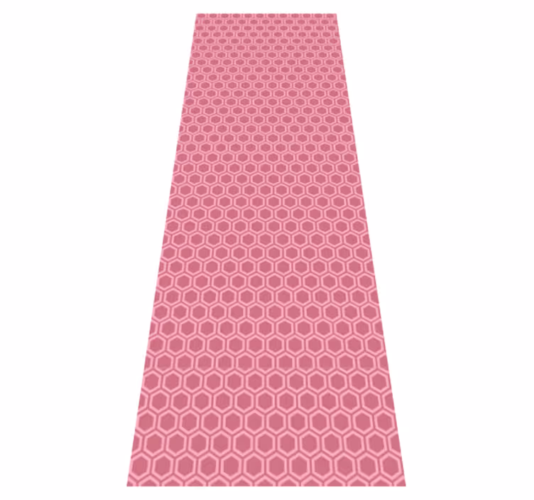 Textured vinyl rug with pink geometric hexagon pattern - TenStickers