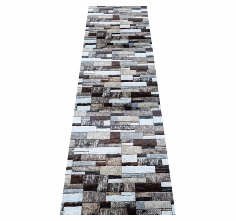 Textured vinyl rug in elegant gray stone design - TenStickers