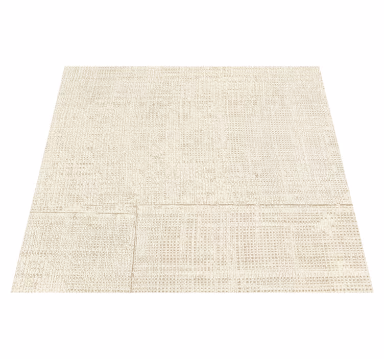 Textured vinyl rug in beige raffia style - TenStickers