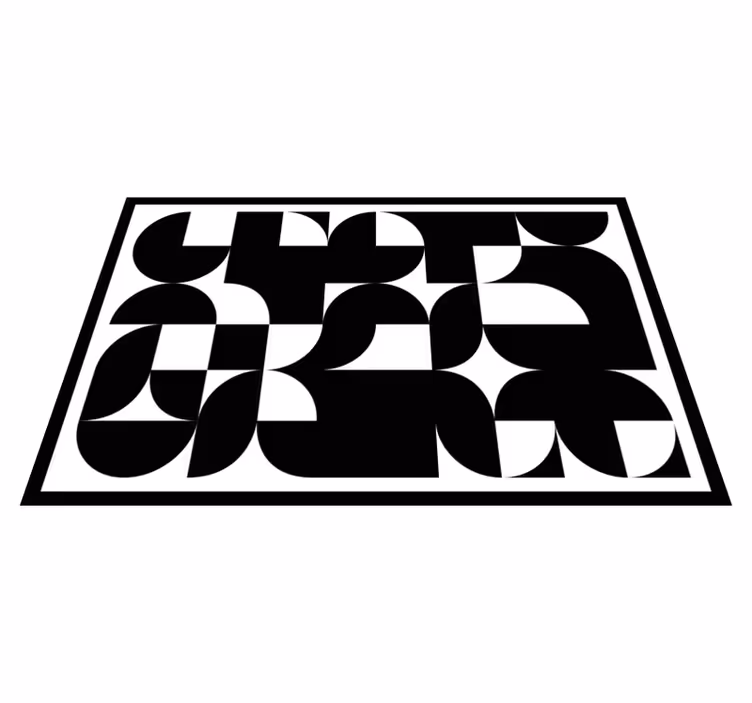 Geometric vinyl rug with black circle pattern - TenStickers