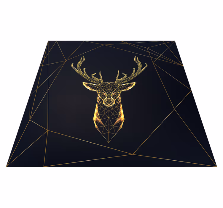 Geometric vinyl rug geometric stag with gold - TenStickers