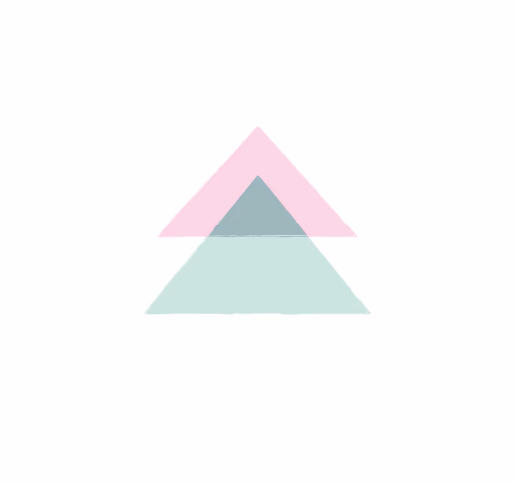 Geometric vinyl rug in blue and pink triangles - TenStickers