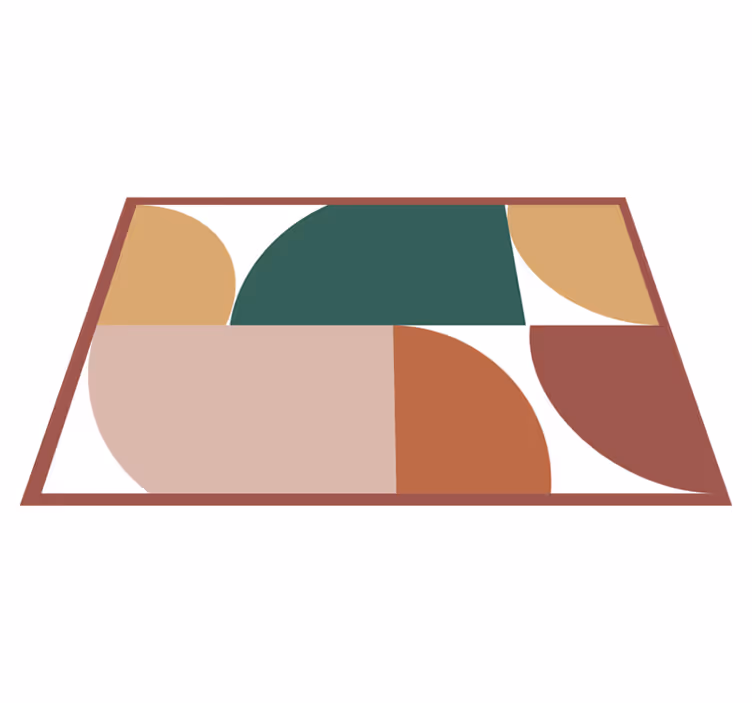 Geometric vinyl rug with abstract pattern design - TenStickers