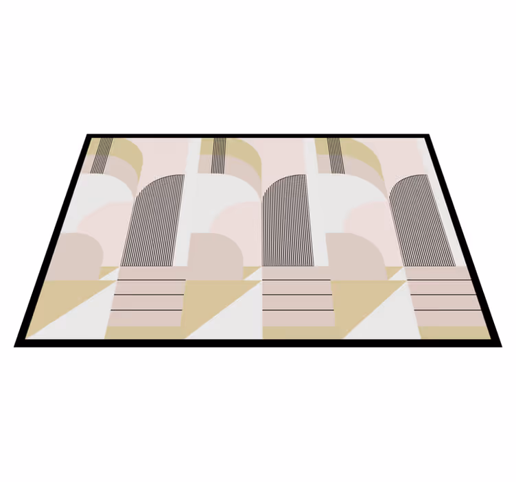 Geometric vinyl rug in pastel urban design - TenStickers