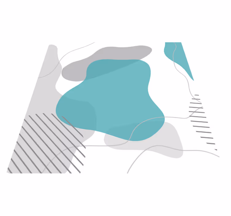 Geometric vinyl rug in blue and green shapes - TenStickers