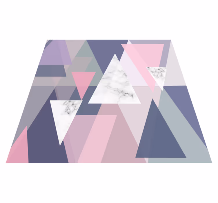 Geometric vinyl rug with 3d triangle wall art - TenStickers