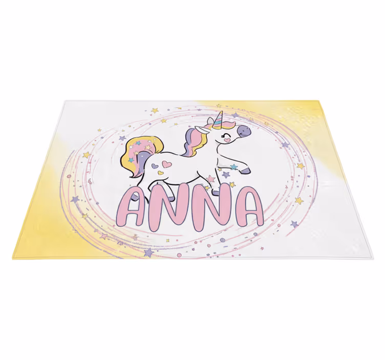 Kids vinyl rug with magical unicorn design - TenStickers