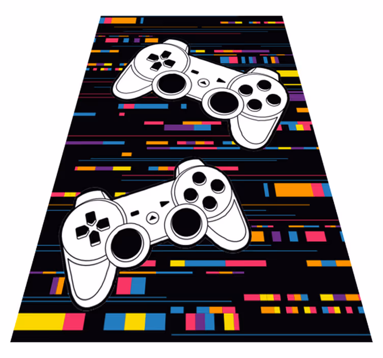 Gaming vinyl rug multicolor remote controller - TenStickers