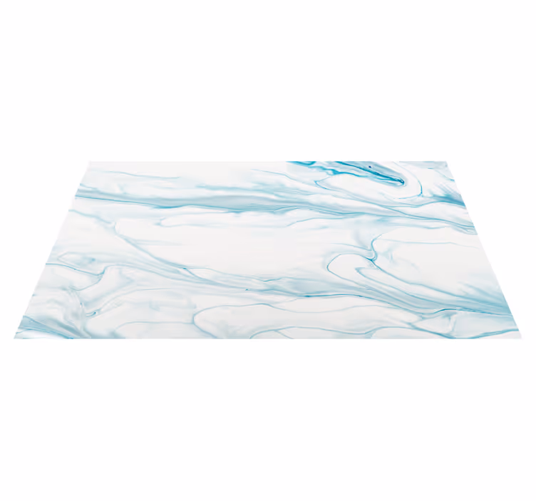 Light blue and white marble entrance hall vinyl rug - TenStickers