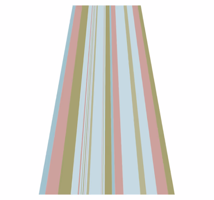 Living room vinyl rug in blue and green stripes - TenStickers