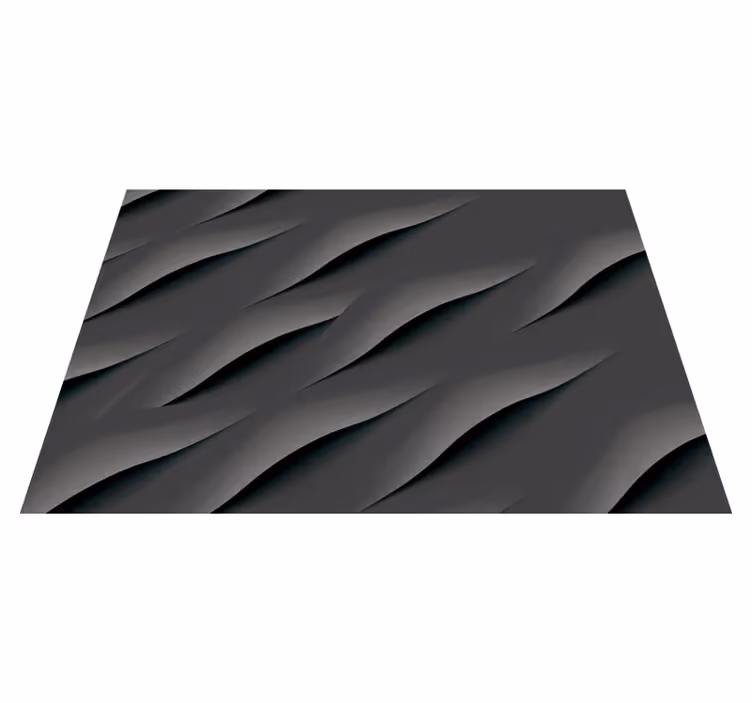 Gray vinyl rug with abstract grey wave patterns - TenStickers