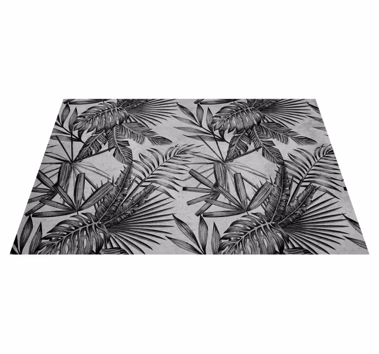 Gray vinyl rug with concrete planters - TenStickers