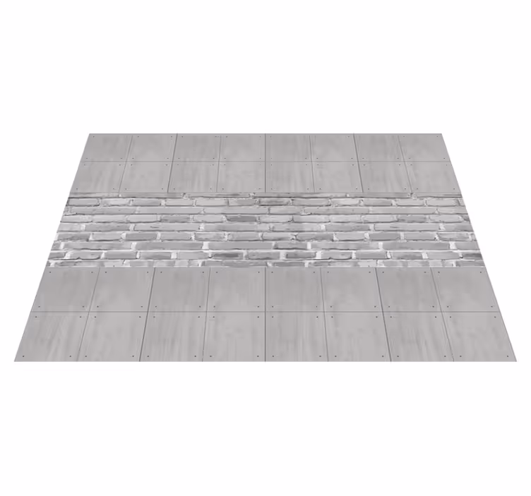 Gray vinyl rug concrete panels design - TenStickers
