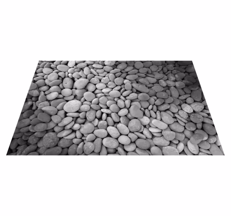 Gray vinyl rug in grey stones design - TenStickers