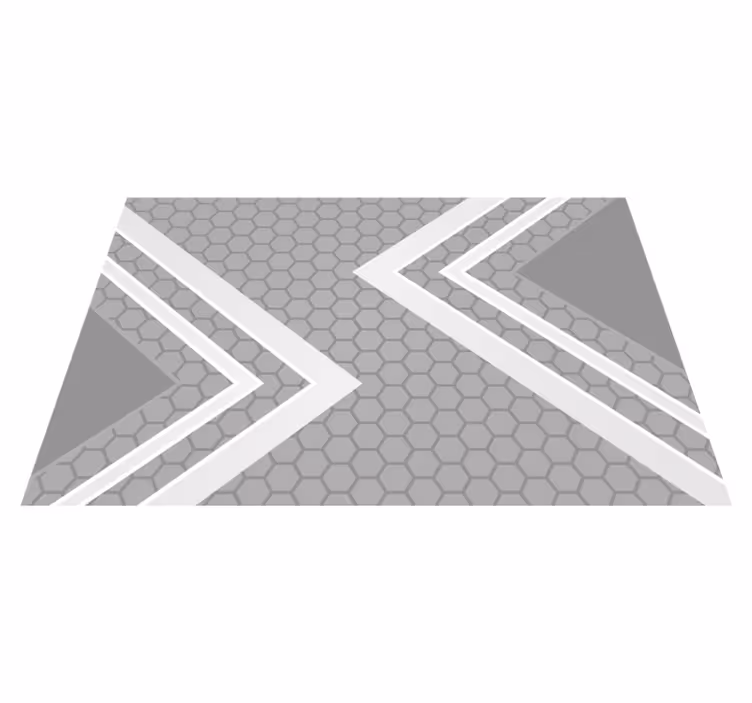 Gray vinyl rug with memorable grey lines - TenStickers