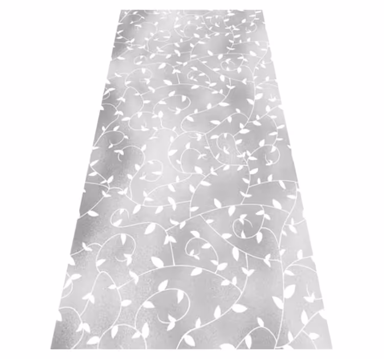Hallway vinyl rug with white and silver tree branches - TenStickers