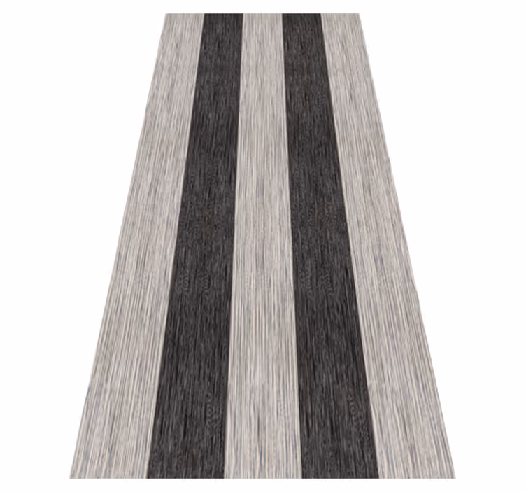 Hallway vinyl rug in black and white wood effect - TenStickers