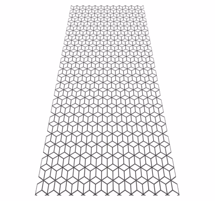 Hallway vinyl rug with nordic style border cubes - TenStickers