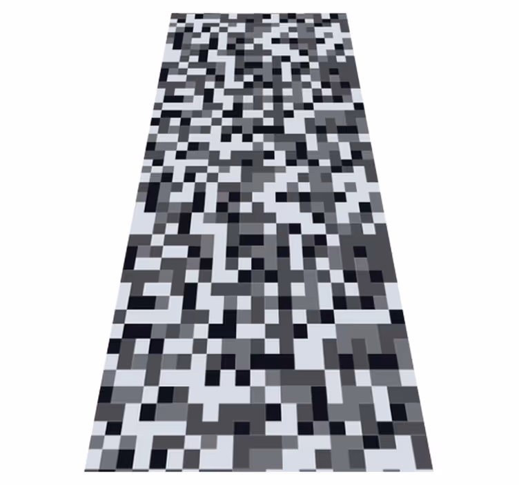 Hallway vinyl rug in nordic grey shaded squares - TenStickers