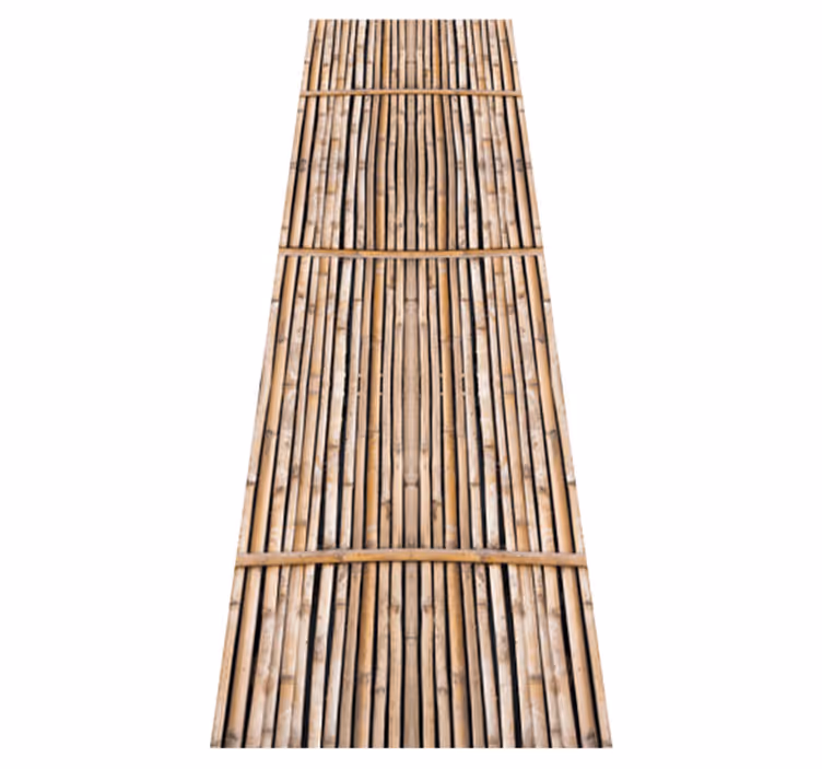 Hallway vinyl rug handcrafted bamboo cane design - TenStickers