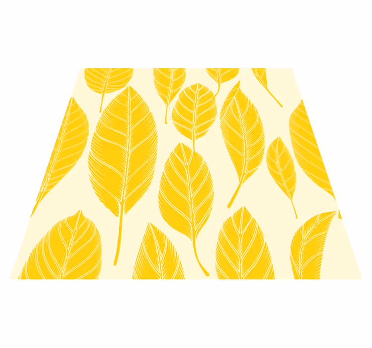 Yellow vinyl rug with large leaf pattern - TenStickers